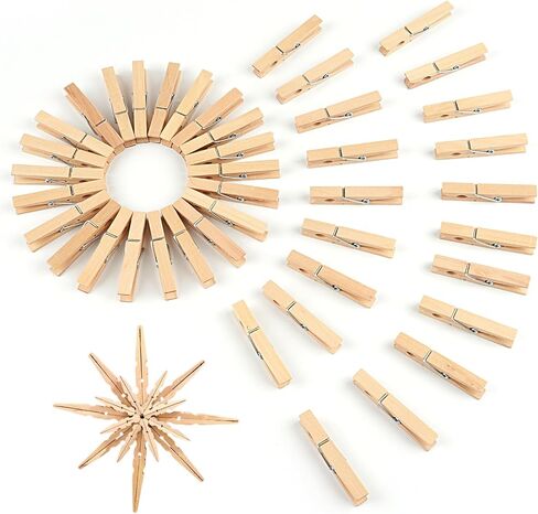 74 Pcs Clothes Pins Wooden, 2.85 Inch Clothes Pins, Multi-Purpose Clothespins for Hanging Clothes, Art, Crafts, Photo Displays, Decorations(Wooden) in Saudi Arabia