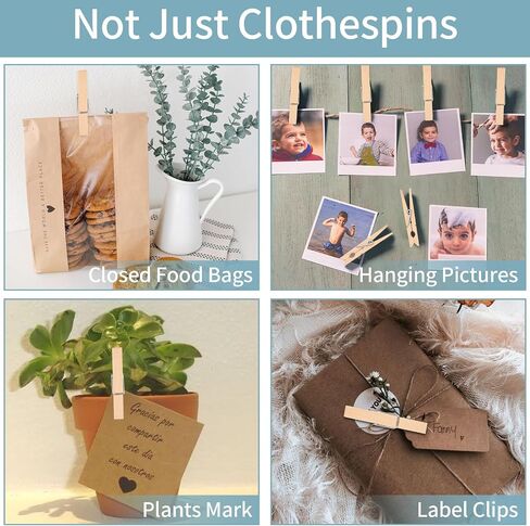 74 Pcs Clothes Pins Wooden, 2.85 Inch Clothes Pins, Multi-Purpose Clothespins for Hanging Clothes, Art, Crafts, Photo Displays, Decorations(Wooden) in Saudi Arabia