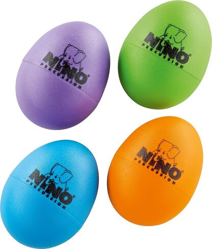 Plastic Egg Shaker Set, 4 Pieces - For Classroom Music or Playing at Home, 2-YEAR WARRANTY (NINOSET540-2),Aubergine, Grass Green, Orange, Sky Blue in Saudi Arabia