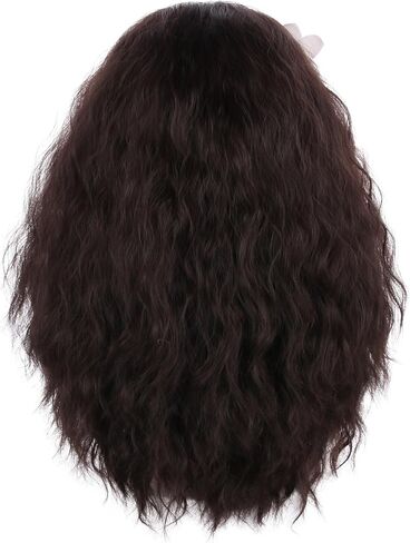 Kids Brown Wig Children Long Dark Brown Side Part Wig Girls Brown Curly Wavy Wig Heat Resistant Synthetic Wig with Wig Cap in Saudi Arabia