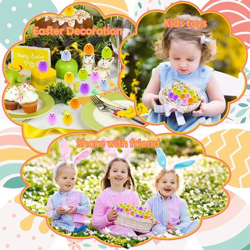 Plulon 8 PCS Mini Chicks Easter Dickens Clotful Easter Chicks Fluffy Baby Chick Easter Chenille Chicks Easter Egg Bonnet Decorations for Easter Egg Hunt Party Supplies Supplies in Kuwait