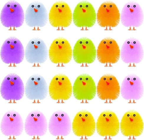 PLULON 8 Pcs Mini Chicks Easter Chickens Colorful Easter Chicks Fluffy Baby Chick Easter Chenille Chicks Easter Egg Bonnet Decorations for Easter Egg Hunt Party Favor Supplies in Kuwait