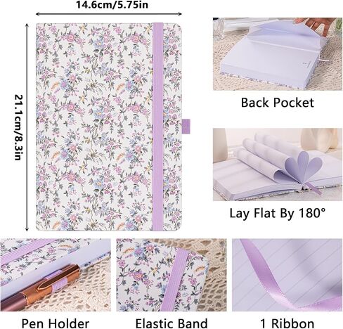 TIEFOSSI Lined Journal Notebook for Women, A5 College Ruled Notebook for Writing, 316 Numbered Pages Thick Paper, Daily Journal, for Work Home School, Note Taking, Business, 8.4 X 5.8 In in Saudi Arabia