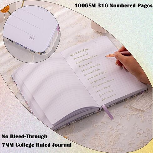 TIEFOSSI Lined Journal Notebook for Women, A5 College Ruled Notebook for Writing, 316 Numbered Pages Thick Paper, Daily Journal, for Work Home School, Note Taking, Business, 8.4 X 5.8 In in Saudi Arabia