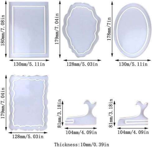 Playing Mold Photo Frame Mold, 6Pcs Square and Circular lace Photo Frame Silicone Epoxy Molds for DIY Personalized Photo Souvenir Handmade Crafts Home Decoration Crafts Table Decor in Saudi Arabia