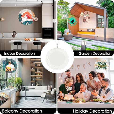 10 Pack 8 Inch Sublimation Wind Spinner Blanks,Wind Spinners Sublimation Blanks 3D Aluminum Metal Wind Spinners for Yard and Garden Indoor Outdoor Window Porch Decoration Round (10 Pcs 8 Inch) in Kuwait