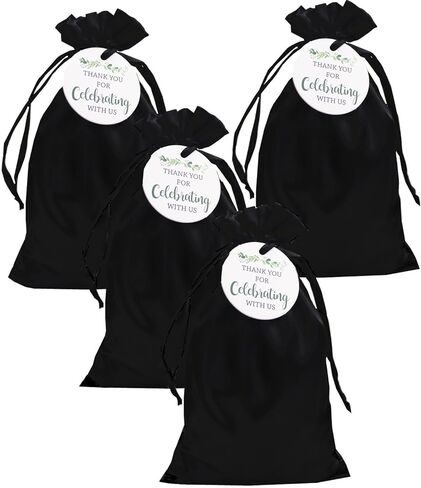 Gufier 30 PCS حقائب هدايا ذهبية الرباط مع علامات شكر ، وأكياس هدايا الساتان 6 × 9 "، وحقائب المجوهرات الحريرية أكياس ، وأكياس هدايا دش الزفاف لعيد الميلاد ، وحفل زفاف ، حفل استحمام الطفل. in Kuwait