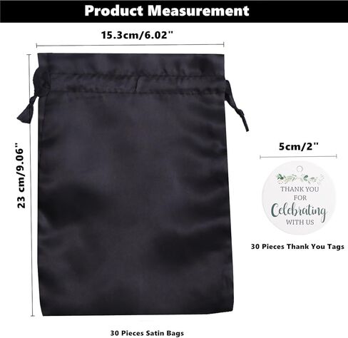 Gufier 30 PCS حقائب هدايا ذهبية الرباط مع علامات شكر ، وأكياس هدايا الساتان 6 × 9 "، وحقائب المجوهرات الحريرية أكياس ، وأكياس هدايا دش الزفاف لعيد الميلاد ، وحفل زفاف ، حفل استحمام الطفل. in Kuwait