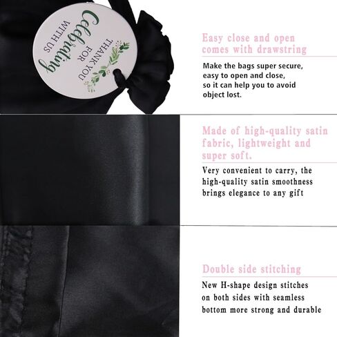 Gufier 30 PCS حقائب هدايا ذهبية الرباط مع علامات شكر ، وأكياس هدايا الساتان 6 × 9 "، وحقائب المجوهرات الحريرية أكياس ، وأكياس هدايا دش الزفاف لعيد الميلاد ، وحفل زفاف ، حفل استحمام الطفل. in Kuwait