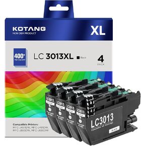 LC3013 Black Ink Cartridges Compatible for Brother LC3011 LC3013 XL Work with Brother MFC-J497DW MFC-J491DW MFC-J895DW MFC-J690DW Printer (4 Black)