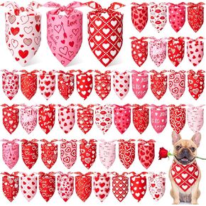 50 Pieces st. Patricks Day Dog Bandanas Bulk Easter Bandanas for Dogs Heart Shamrock Bunny Holiday Festival Scarf Triangle Bibs for Small Large Pets Party Costume (25.6 x 17.7 x 17.7)