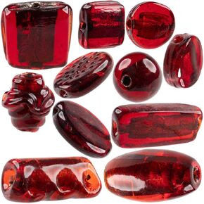 Craft County Metallic Foil Glass Beads – Wide Assortment of Colors – Blue with Silver Foil (10 Pack) in Kuwait