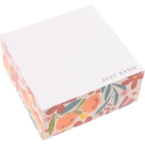 Karma, Block Notepad, 500 Sheet Memo Paper Cube, Non-Sticky Memo Pad Cube for Office, and Home, Sunset Floral