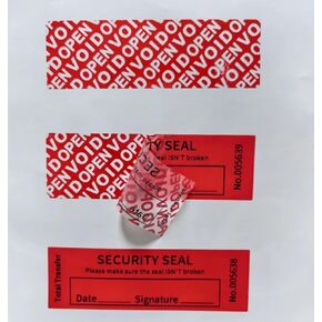100PCS Void Stickers Tamper Evident Void Stickers,Writable Security Warranty Seal, Security Labels, (1 * 3.15 inch,Red)