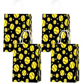 HABDJILTY 20 Pcs Softball Party Decorations Softball Party Bags with Handles,Softball Sports Themed Design for Party Favors Supplies