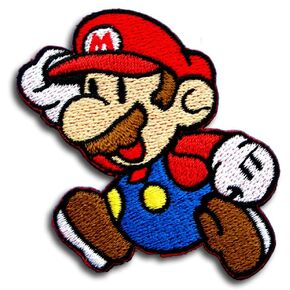 Running Mario Cartoon Comic Patch Iron on or Sewing Badge Embroidery Princess Peach Luigi Yoshi Goomba