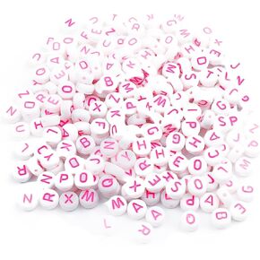 Decoendiy 1000pcs حبات أحرف أكريليك ، حبات حرارة حرارية مسطحة ملونة 7 مم مع خطاب لصنع الحرف اليدوية (أخضر أبيض) in Kuwait