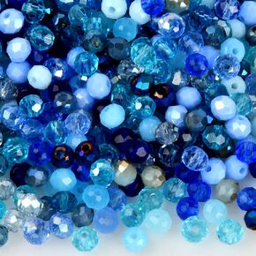 500 Pcs Faceted Glass Beads, 4mm Crystal Glass Beads, Faceted Rondelle Beads with 1mm Holes for Bracelets Necklace Pendants Earrings DIY Craft Jewelry Making (Multicolour)