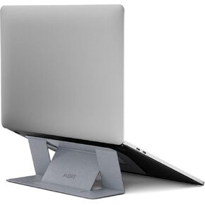 MOFT Laptop Stand for Desk, Adhesive Laptop Stand with 2 Adjustable Viewing Angles, Foldable and Portable Computer Stand Compatible with MacBook Air, MacBook Pro 11"-16", Silver