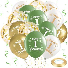 40th Birthday Balloons 24Pcs Sage Green Gold Fortieth Birthday Latex Balloons Confetti Balloons Green Gold 40th Birthday Party Decorations for Women Men 40 Year Birthday Anniversary Supplies 12inch in Kuwait