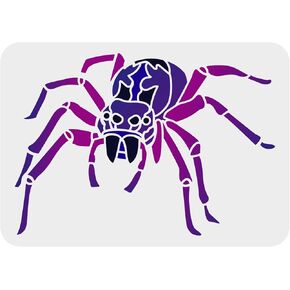 Pingerinspire Spider Painting stencil 8.3x11.7inch Spider Spider Drawing Stencil DIY Craft Craft Spider Painting Tomplate Animal Stencil للطلاء على الخشب والأرضية والجدار والأثاث