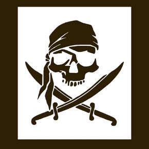 Pirate Skull Stencil Template - Reusable Skull Horror Halloween Stencils for Painting on Wood, Spray Painting, Airbrushing, Glass, Wall, Rock, Walls, Canvas, Glassware (5x6)