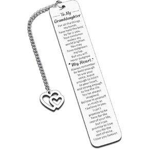 Gifts for Granddaughter Bookmark Gifts from Grandma Inspirational Gifts for Granddaughter from Grandpa Graduation 16-18th Birthday Gift for Grown Granddaughter Easter Basket Stuffers for Teen Girls