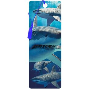 Bookmark - Great White Shark from Deluxebase. A Shark Bookmark with lenticular 3D Artwork Licensed from Renowned Artist David Penfound