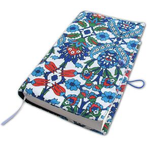 Fabric Book Sleeve Cover, Washable Novel Protector, Tile Design, Padded, Planner Cloth Case, Hard Paperback Bag 5.5 x 8.2 x 1.6