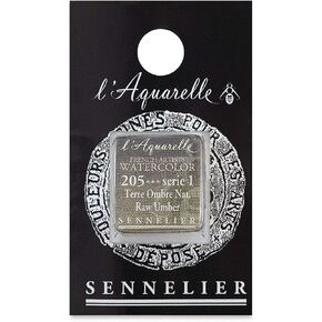 Sennelier French Artists' Watercolor, Half Pan, Raw Umber S1