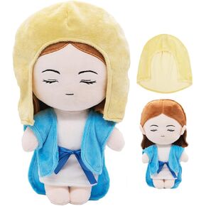 10 Inch Virgin Mary Plush Doll Mother Mary Stuffed Doll Classic Baptism Plush Toy Gifts for Christening Religious Easter