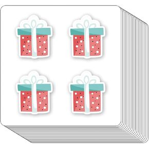 Present Stickers 1in Gift for Scrapbooking, Arts, Craft, Kids DIY, Calendars Labels 80-Pack