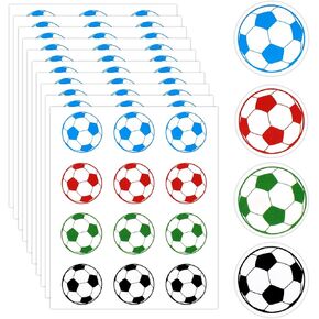 120pcs Soccer Stickers, Sticky Soccer Labels Sports Stickers for Kids Football Lovers Water Bottle Stickers for Jar Helmet Scrapbooking World Cup Soccer Party Favors for Boys Girls Decorations