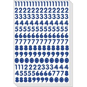 Numbers Arabic Sticker - Primary Digit Count Label Decorative (Set of 5 Sheets, Navy)