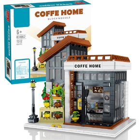 Kimiangel City Coffee Shop Building Kit for Adults, Flowers Botanical City Cafe Architecture Building Sets, Model Building Blocks Toy with LED Lights, Construction Building Model Set (1512 Pieces)