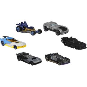 Hot Wheels Toy Cars 6-Pack, Set of 6 Batman Character Vehicles in 1:64 Scale, Inspired by Various Characters (Styles May Vary)
