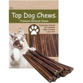Top Dog Chews- 12 Inch Odor-Free Bully Sticks, 100% Natural Angus Beef, Free Range, Grass Fed, High Protein, Supports Dental Health & Easily Digestible, Thick Dog Treat, 24 Pack