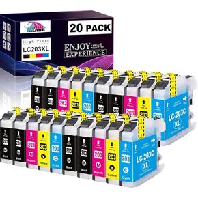 Compatible Ink Cartridge Replacement for Brother LC203 LC203XL LC201 LC201XL High Yield for Brother MFC-J460DW J480DW J485DW J680DW J880DW J885DW MFC-J4320DW J4420DW J4620DW Printer (20 Pack)