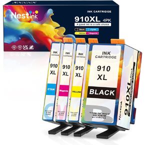 910XL Ink Cartridges Combo Pack Replacement for HP Ink 910 XL Compatible with OfficeJet Pro 8020 8025 8028 8035 8030 8010 8015 8018 8022 Printer (1 Black,1 Cyan,1 Magenta,1 Yellow)