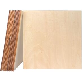 8 Pieces Unfinished Wood Sheet 8x8x3/16 Inch Thick Basswood Plywood Board Wooden Square Panels for Crafts DIY Homemade