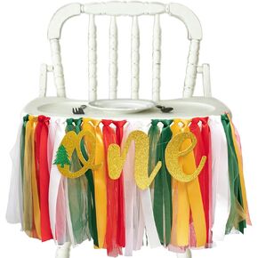 One High Chair Tutu Skirt Banner - Burgundy, Peach and Ivory First Birthday Banner,Smash Cake Garland (Burgundy TUTU)