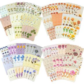 120 Pcs Scrapbook Paper - 4 pack Floral Embossed Textured&Printing Craft Paper Assorted Special Cards paper Mix for Scrapbooking Junk Journal Journaling Supplies DIY Materials (120)