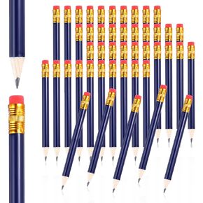 Lusofie 48 Pcs Mini Pencils Golf Pencils with Erasers Half Pencils Bridal Shower Pencils HB Graphite Pencil for Students Designers Architects School Office(Dark Blue)