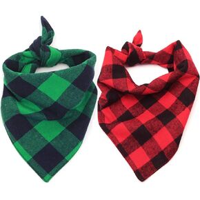 2 Pcs Cat Collar Adjustable Cat Bandana Collar Christmas Dog Bandanas for Cats and Medium Dogs Pet Ornament
