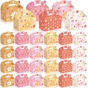Dunzoom 24 Pcs Mermaid Party Favors Treat Boxes Shell Pearl Mermaid Goodie Bags Candy Gift Bags Ocean Gable Box with Handles for Girls Under The Sea Birthday Party Supplies