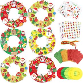 Qyeahkj 286 Pcs Easter Foam Wreath Craft Kit DIY Wreath Signs Decorations 24 Sets Craft Kit for Kids Easter Bunny Egg Chick Foam Stickers for Home Classroom Activities Front Door Decor
