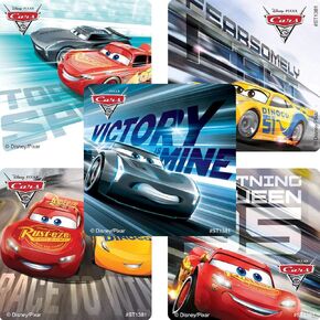 SmileMakers Cars 3 Movie Stickers - Prizes and Giveaways - 100 per Pack