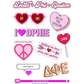 Delta Phi Epsilon - Sticker Sheet - Love Theme