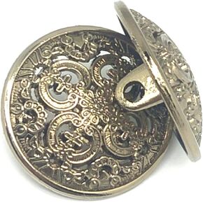 20PCS Clothes Button - Retro Hollow Sewing Button Shank Round Shaped Metal Button Set for Men Women Blazer, Coat, Uniform, Shirt, Suit and Jacket (Tea Golden, 20mm)