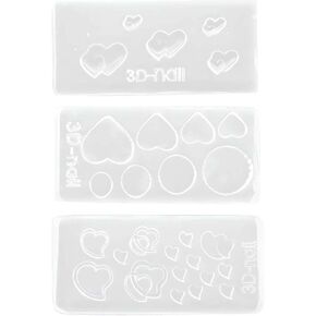 3Pcs Resin Nail Art Decorations Mold Mini Size Rose Daisy Floral Silicone Mold Pendant Jewelry Making Tools DIY Design Nail Art Rose Flower Miniature 3D Embossed Handmade (# 01 Rose Flower)